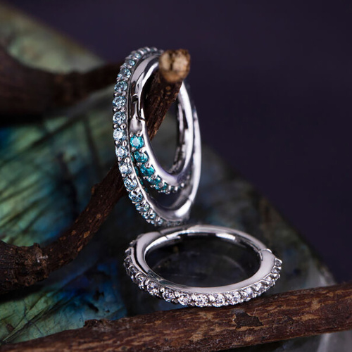 Кольцо-кликер из кобальт-хрома Лунный свет 1.2 мм (16 G) фото 4